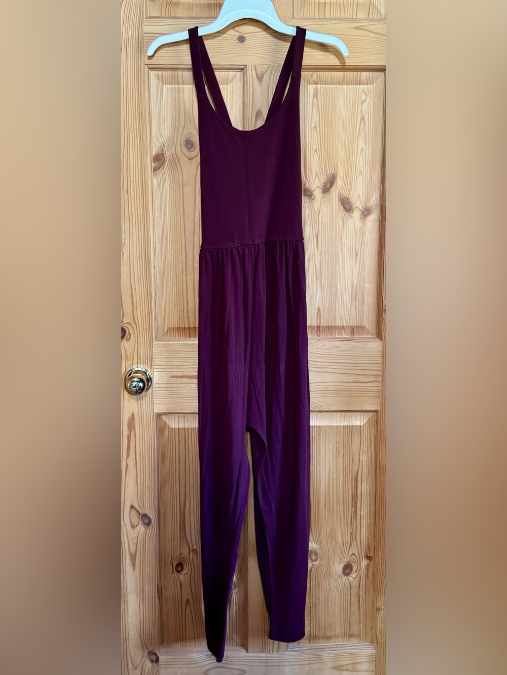 Sleeveless Plum Wide-Leg/fitted ankle Jumpsuit